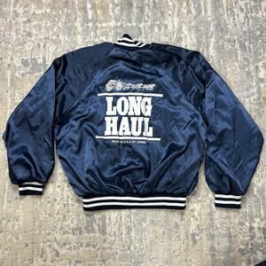 Vintage Long Haul Trucker Satin Coat Jacket USA Size Large Jonbil 80s